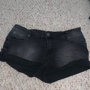 Black jean shorts